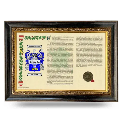 De villier Armorial Landscape Framed - Heirloom