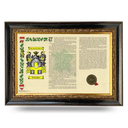 De'la'place Armorial Landscape Framed - Heirloom