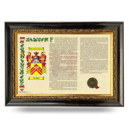De-berg Armorial Landscape Framed - Heirloom