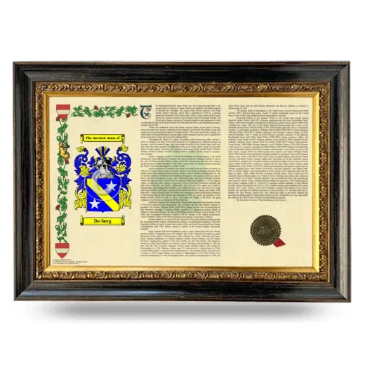 De-berg Armorial Landscape Framed - Heirloom