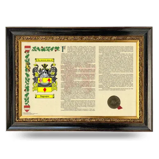Degooyer Armorial Landscape Framed - Heirloom
