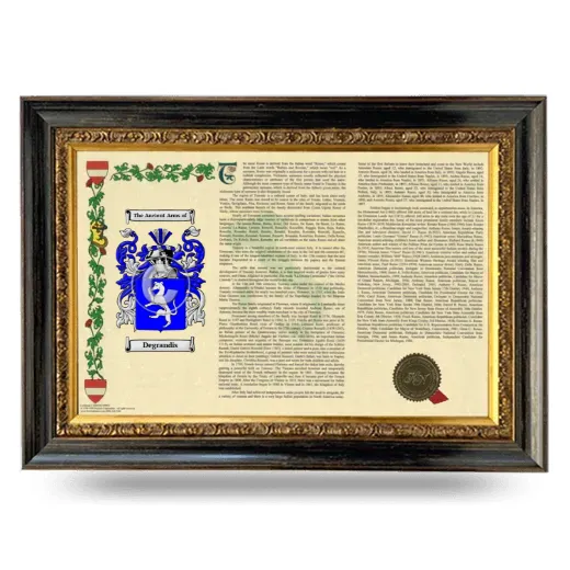 Degrandis Armorial Landscape Framed - Heirloom