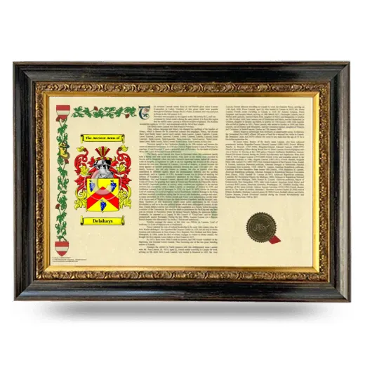Delahays Armorial Landscape Framed - Heirloom