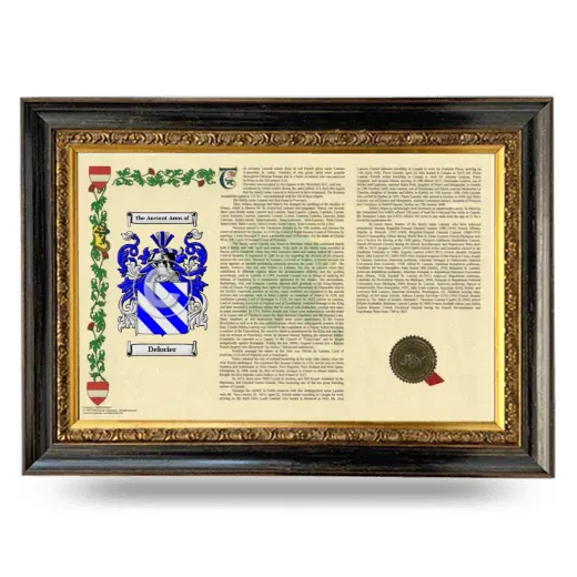 Delorier Armorial Landscape Framed - Heirloom