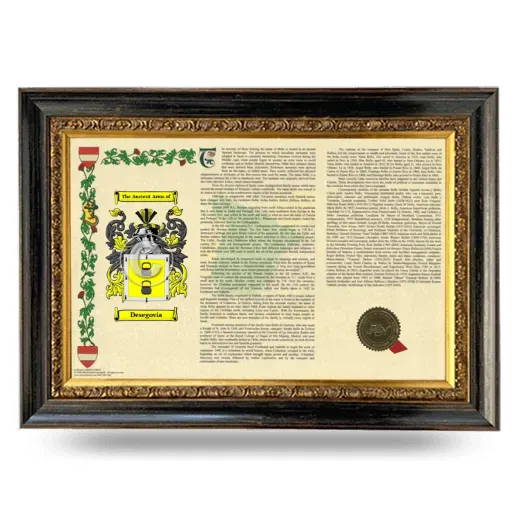 Desegovia Armorial Landscape Framed - Heirloom