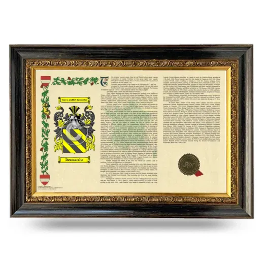 Desmarche Armorial Landscape Framed - Heirloom