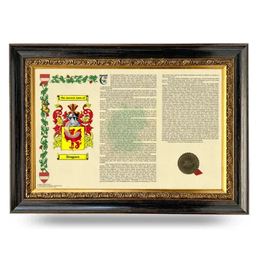 Dragons Armorial Landscape Framed - Heirloom