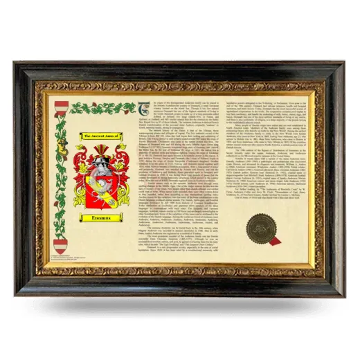 Erasmus Armorial Landscape Framed - Heirloom