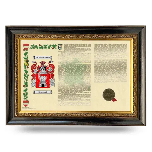 Esperand Armorial Landscape Framed - Heirloom