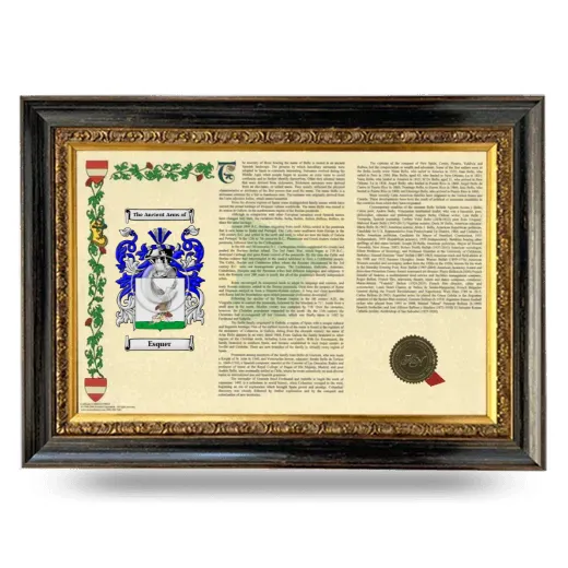 Esquer Armorial Landscape Framed - Heirloom