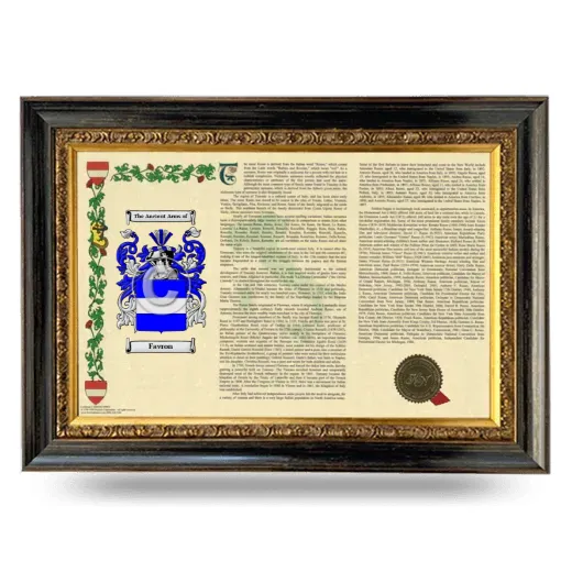Favron Armorial Landscape Framed - Heirloom