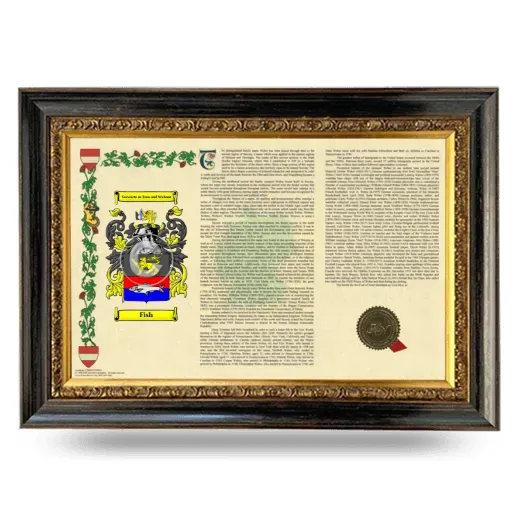 Fish Armorial Landscape Framed - Heirloom