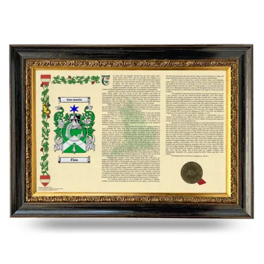 Flan Armorial Landscape Framed - Heirloom