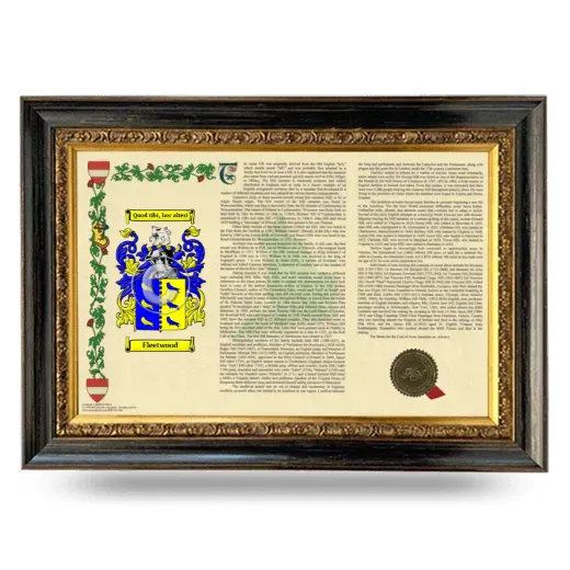 Fleetwood Armorial Landscape Framed - Heirloom
