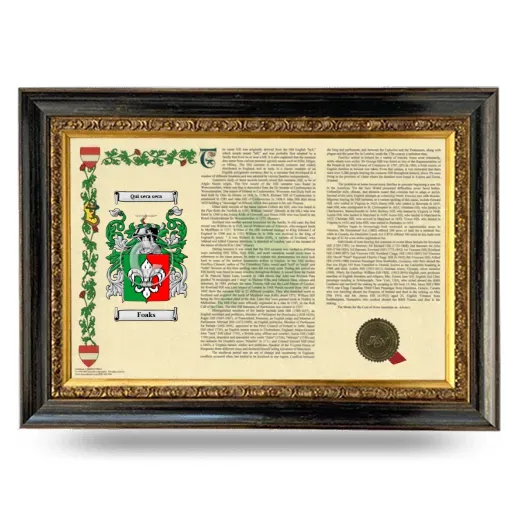 Foaks Armorial Landscape Framed - Heirloom