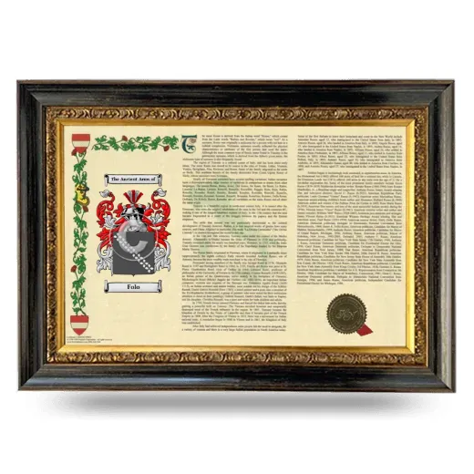 Folo Armorial Landscape Framed - Heirloom