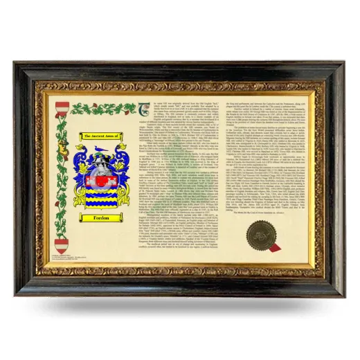 Fordon Armorial Landscape Framed - Heirloom