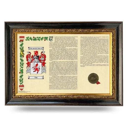Fox Armorial Landscape Framed - Heirloom