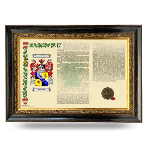 Gamler Armorial Landscape Framed - Heirloom