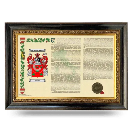 Gano Armorial Landscape Framed - Heirloom