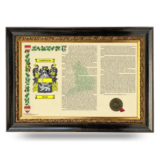 Gariss Armorial Landscape Framed - Heirloom