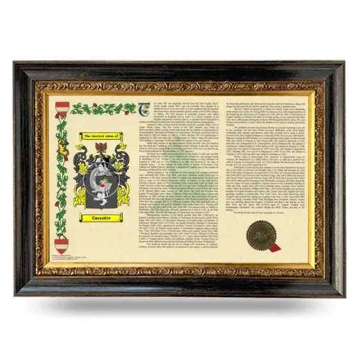 Garrotte Armorial Landscape Framed - Heirloom