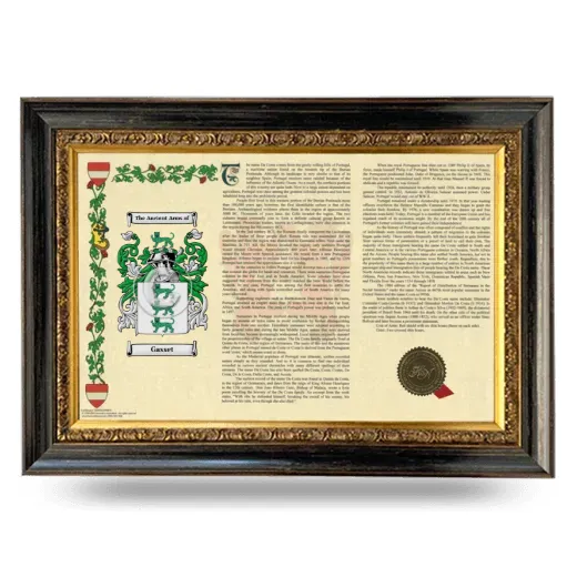 Gasset Armorial Landscape Framed - Heirloom