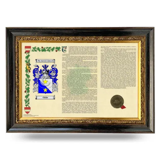 Giske Armorial Landscape Framed - Heirloom