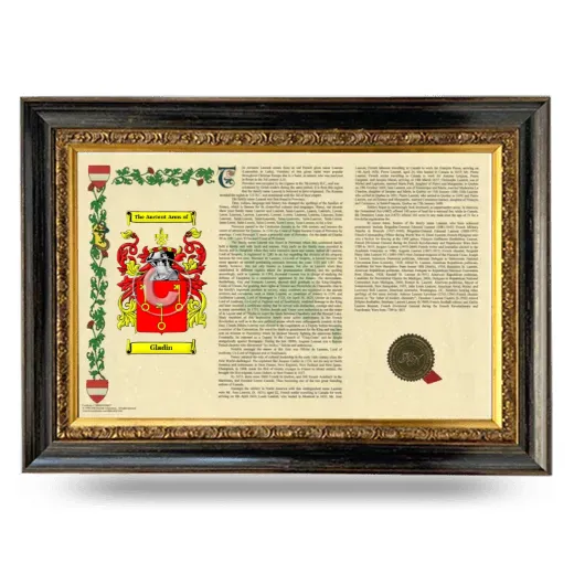 Gladin Armorial Landscape Framed - Heirloom