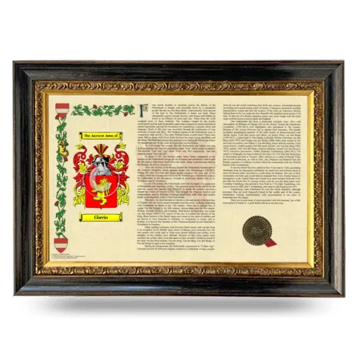 Glavin Armorial Landscape Framed - Heirloom