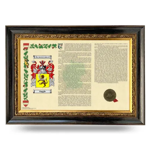Goggle Armorial Landscape Framed - Heirloom