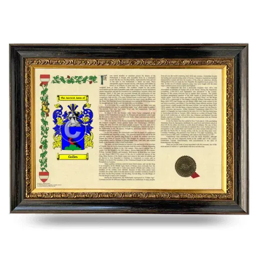 Golles Armorial Landscape Framed - Heirloom