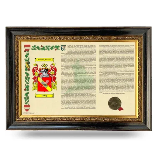 Golop Armorial Landscape Framed - Heirloom