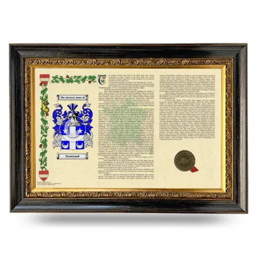 Governet Armorial Landscape Framed - Heirloom