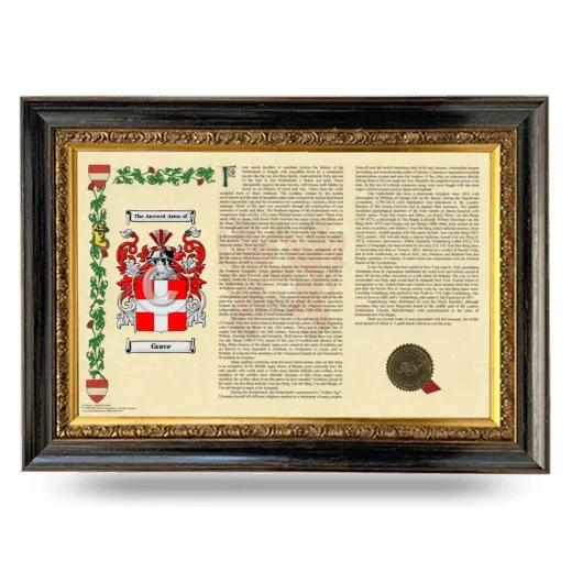 Grave Armorial Landscape Framed - Heirloom