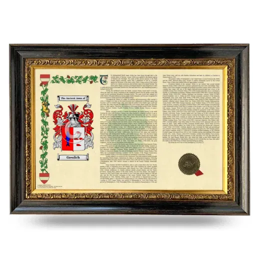 Greulich Armorial Landscape Framed - Heirloom