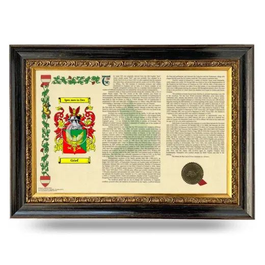 Grief Armorial Landscape Framed - Heirloom