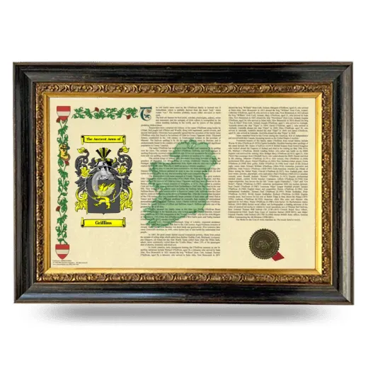 Griffins Armorial Landscape Framed - Heirloom