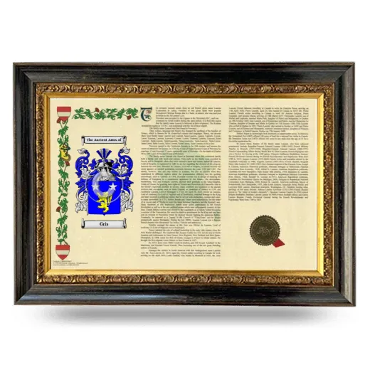 Gris Armorial Landscape Framed - Heirloom