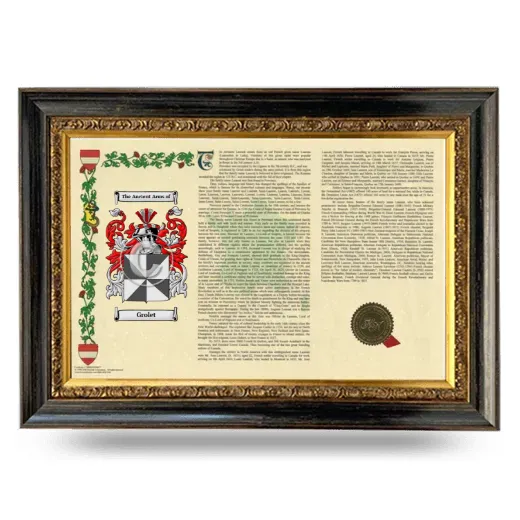Grolet Armorial Landscape Framed - Heirloom