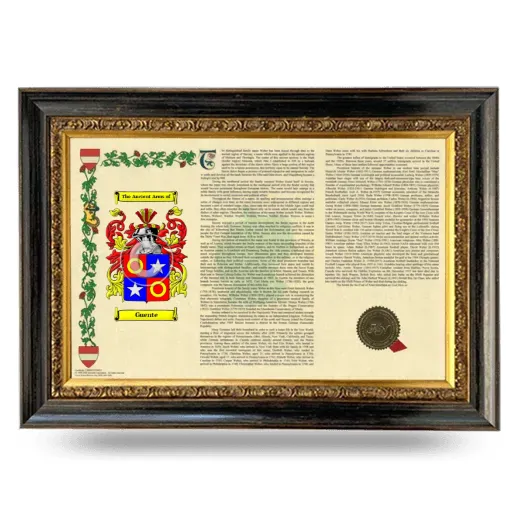 Guente Armorial Landscape Framed - Heirloom
