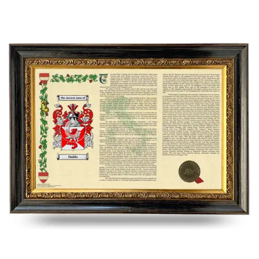 Guido Armorial Landscape Framed - Heirloom