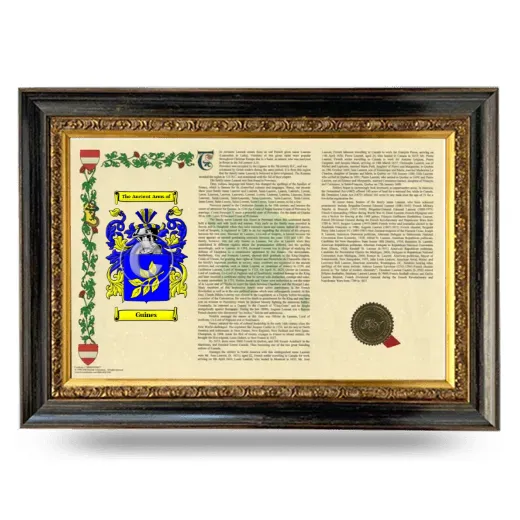Guines Armorial Landscape Framed - Heirloom