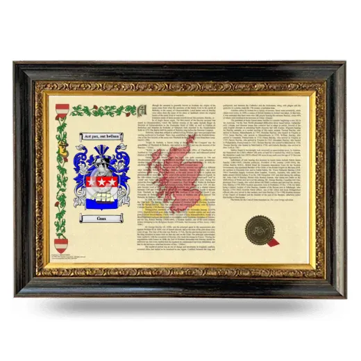 Gun Armorial Landscape Framed - Heirloom