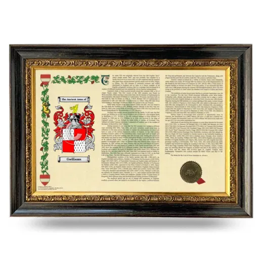 Gwiliams Armorial Landscape Framed - Heirloom
