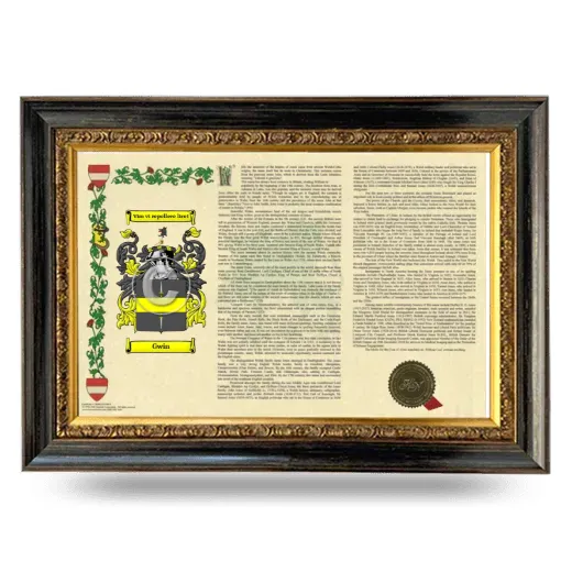 Gwin Armorial Landscape Framed - Heirloom