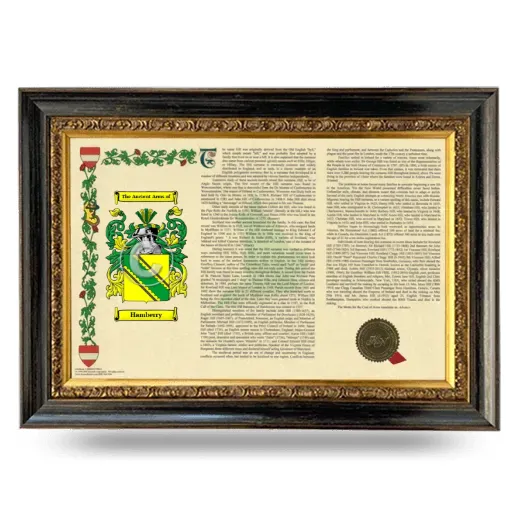 Hamberry Armorial Landscape Framed - Heirloom