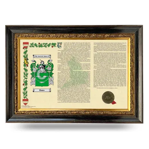 Hams Armorial Landscape Framed - Heirloom