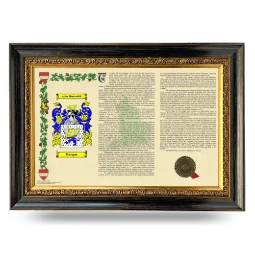 Hangar Armorial Landscape Framed - Heirloom