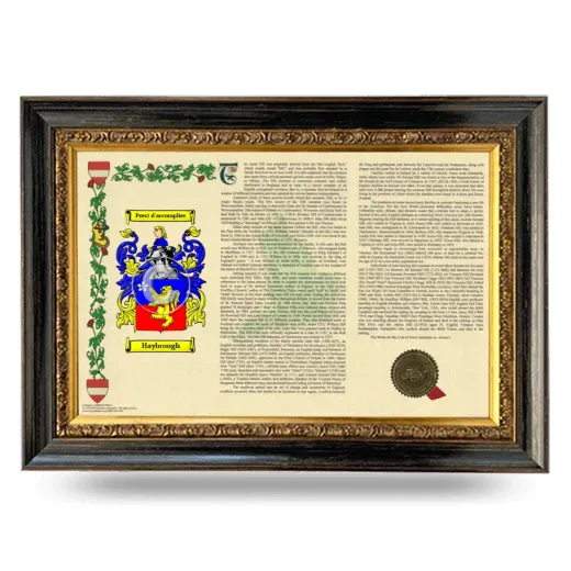 Haybrough Armorial Landscape Framed - Heirloom